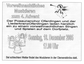 Vorweihnachtliches Musizieren - Oferdingen- 2005